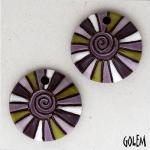 Rainbow swirl in purple, 2 small pendants
