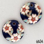 Blooming Hearts on Blue, 2 small pendants