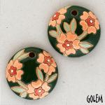 Blooming Hearts on Green, 2 small pendants