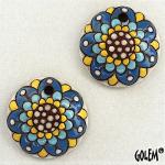 Blue Flower Paisley, 2 small pendants