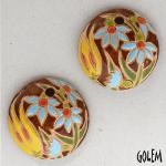 Tulips & Blue flowers, 2 small pendants