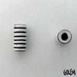 White stripes on dark, tube bead