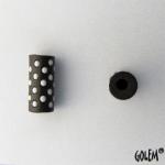 white polka dots on dark