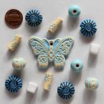 Butterfly Pendant & matching lentil beads