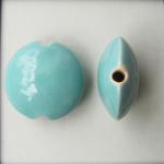 4 lentil beads, Size M, Turquoise