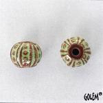 Lines & Dots, Pistachio Nut on terracotta