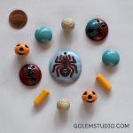 Halloween set of pendant & beads