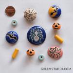 Halloween set of pendant & beads
