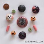 Halloween set of pendant & beads