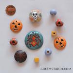 Halloween set of pendant & beads