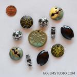 Halloween set of pendant & beads