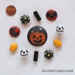 Halloween set of pendant & beads