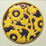 Brown & yellow, round