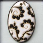 white and Black, oval