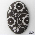 White on dark, large oval