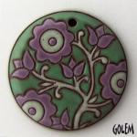 Purple & Jade, large round, terracotta