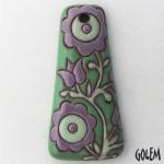 Purple & Jade, large trapezium, terracotta