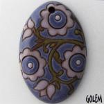 Light & Dark Purple, large oval, terracotta