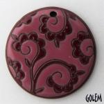 Curly Lace, Light & Dark Wine, large round, 