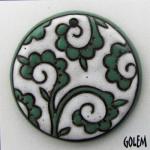 Curly Lace, Jade & White, large round