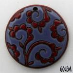 Curly Lace, Red & Blue, large round