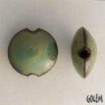 Lentil bead, Turquoise Haze