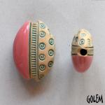 Notches & swirls, almond bead size M