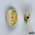 Flower & dots, almond bead size S