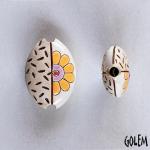 Flower & notches, almond bead size S