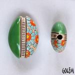 Daisies & Notches, almond bead size M