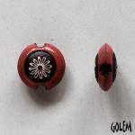 Flower on dark, glazed rim, size S