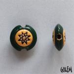 Star on light clay, glazed center & rim, size S