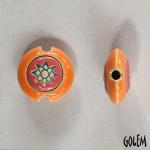 Star on light clay, glazed center & rim, size S