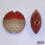 Triangles & dots, Red on light clay, size M