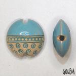Dots & Circles, Light Blue on light clay, size M