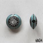 White Swirl on dark, glazed rim, size S