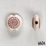 Purple Swirl on light clay, white rim, size S