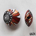 Burning sun on dark clay, lentil bead size M