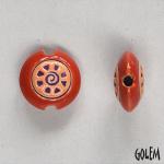 Purple Sun Swirl, glazed center, red rim, size S