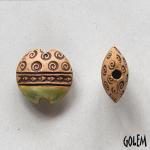 Swirls on light clay, half glazed, size S