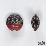 Swirls & arrowheads, half glazed, lentil size S