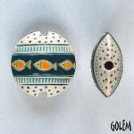  Fishes, dots & notches, lentil bead size M