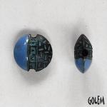 Squares & Notches, half glazed, lentil bead size S