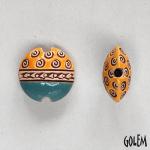 Swirls & arrowheads lentil bead size S