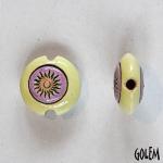 Burning sun, glazed center & rim, lentil size S