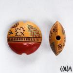 Autumn leaves on ochre, lentil bead size M