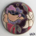 Poppie Sunset - large round pendant