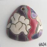 Poppie Sunset - dommed triangle pendant