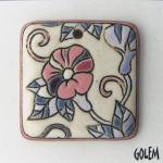 Petunias - square pendant, outline
