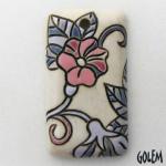Petunias - rectangle pendant, outline
